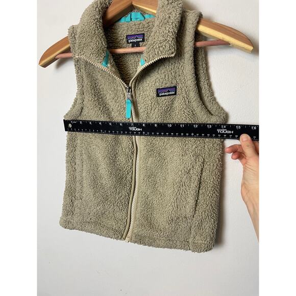 Patagonia Kids Fleece Vest Small Los Gatos Vest Sz Small 7-8 Deep Pile Oatmeal - Picture 8 of 9